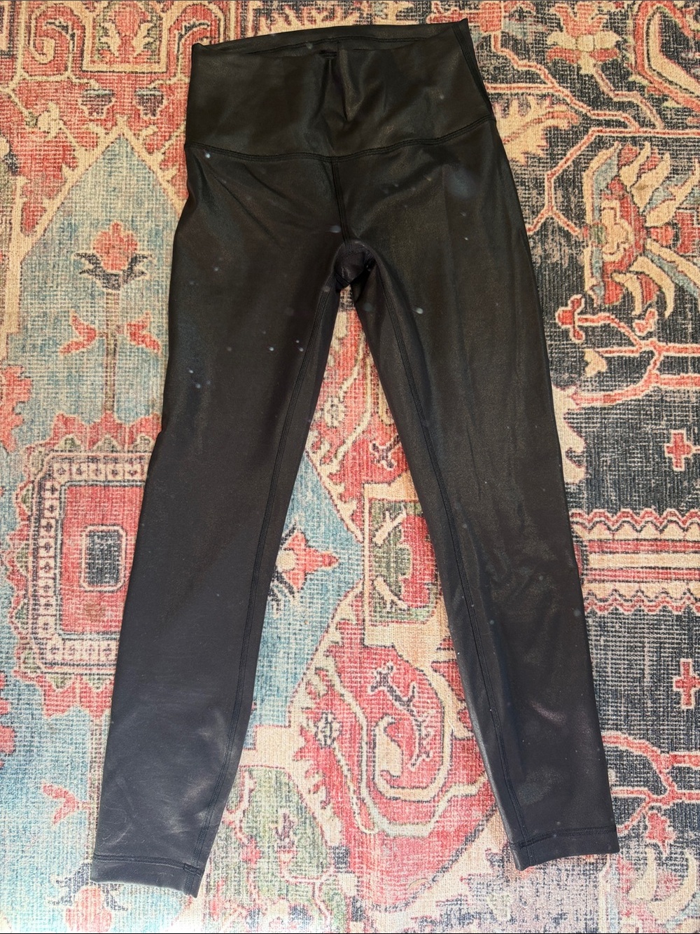 Women’s Lululemon Wunder Train Foil size 6 Radiate Foil Print Black Leggings
